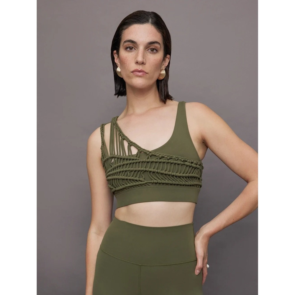 $104 Carbon38 Crochet Bra in Melt Macrame Sports Bra Size XL Green Athletic